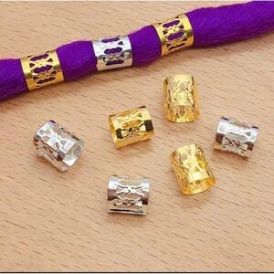 10 pcs Ring Hijab Assesoris Rambut Kekinian Estetik Clip Rambut Viral Cocok untuk Wanita Modis - Emas