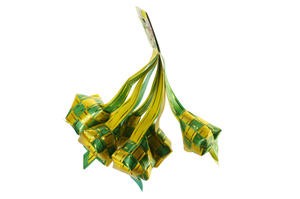 Ketupat Pita Hias Lebaran Idul Fitri 6 Pc Kuning Hijau Kecil 4 Cm