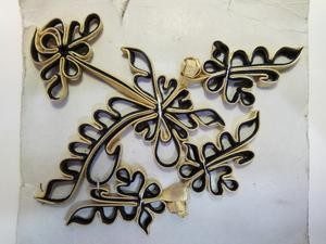 Kancing Cheongsam Imlek Emas Hitam Gold Perempuan Keras Bunga Batik 2 Pasang