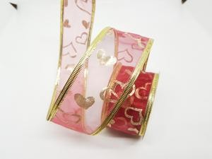 Ribbon Pita Hias Pohon Natal Valentine Love Hati Merah Maroon 4 Cm