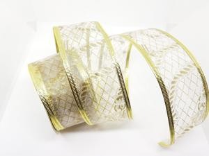Pita Hampers 4 Cm Putih Emas Lebaran Natal Parcel Transparan Dekorasi