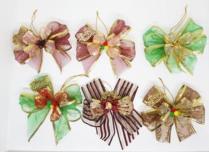 Pita Hias Pohon Natal Hampers Ribbon 12 Cm Emas Hijau Merah Maroon Coklat