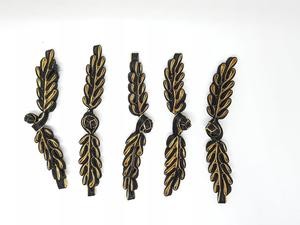 Kancing Cheongsam Imlek Hitam Emas Gold Sayap Burung 5 Pasang