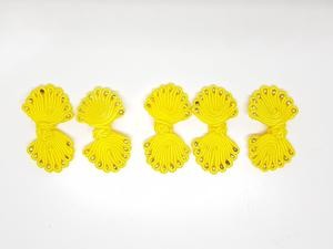 Kancing Cheongsam Imlek Kerang Kuning 5 Pc Baju Kain