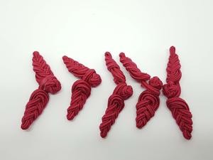 Kancing Baju Cheongsam Imlek Merah Maroon 5 Set Pasang Pc Kain