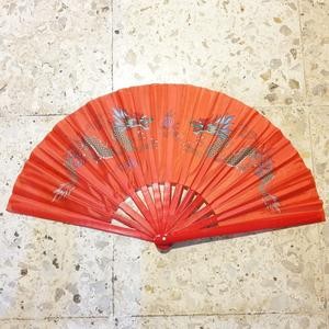Kipas Kain Kayu Merah Naga Imlek Pentas Seni Tari 30 Cm Sincia