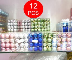 Hiasan Gantung Bola Pohon Natal 3 Cm Isi 24 Pcs Rose Gold Pink Silver Biru Hijau Murah Kecil