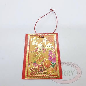 Angpao Gantung Pohon Merah Emas Tali Hiasan Imlek 8 Cm Sincia