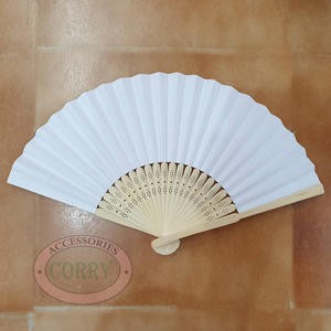 Kipas Putih Kayu Dekorasi Polos 21 Cm Kertas Hampers Parcel Bambu Kado Imlek Lebaran Natal Parsel
