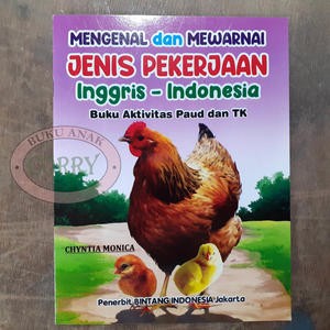 Buku Anak Belajar Mengenal Mewarnai Pekerjaan Inggris Indonesia TK PAUD Edukasi Murah