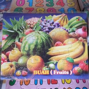 Mainan Anak Susun Puzzle Karton 20 X 30 Cm Buah Fruits Ungu Edukasi Murah Jigsaw