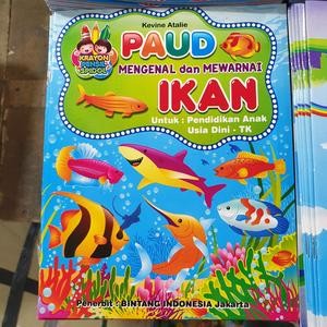 Buku Belajar Anak Mengenal Dan Mewarnai Ikan Untuk PAUD TK Gambar Murah