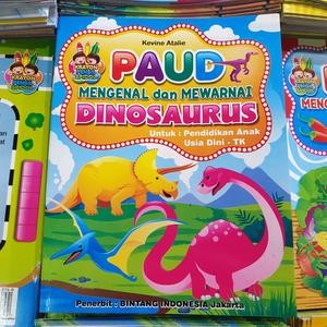 Buku Belajar Anak Mengenal Dan Mewarnai Dinosaurus Untuk PAUD TK Gambar Murah