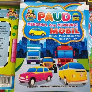Buku Belajar Anak Mengenal Dan Mewarnai Mobil Kendaraan Untuk PAUD TK Gambar Murah