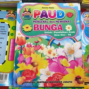 Buku Belajar Anak Mengenal Dan Mewarnai Bunga Untuk PAUD TK Gambar Murah