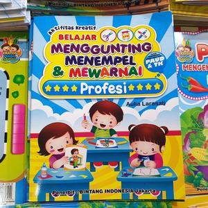 Buku Belajar Anak Menggunting Tempel Mewarnai Profesi Pekerjaan PAUD TK Gambar Murah
