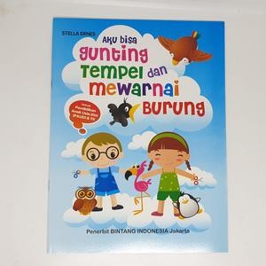 Buku Anak Belajar Gunting Tempel Mewarnai Gambar Burung PAUD TK Edukasi Murah