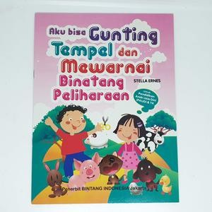Buku Anak Belajar Gunting Tempel Mewarnai Gambar Binatang Peliharaan PAUD TK Edukasi Murah