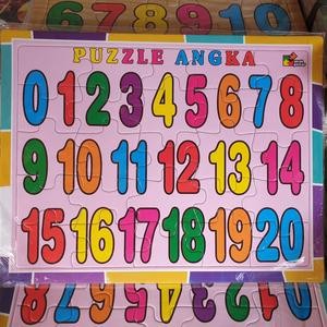 Mainan Anak Susun Puzzle Angka 0 - 20 Karton 20 X 30 Cm Edukasi Murah