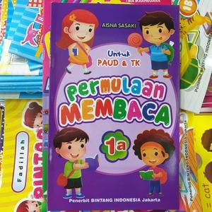 Buku Belajar Anak Permulaan Membaca 1A Vokal Huruf PAUD TK Gambar Edukasi Murah