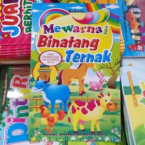Buku Belajar Anak Mewarnai Binatang Ternak PAUD Dan TK Color Book Murah