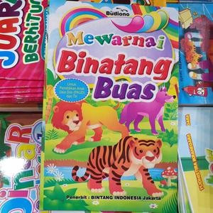 Buku Belajar Anak Mewarnai Binatang Buas PAUD Dan TK Color Book Murah