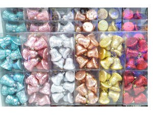 Hiasan Gantung Lonceng Pohon Natal 6 Cm Emas Biru Merah Rose Gold Doff Gliter