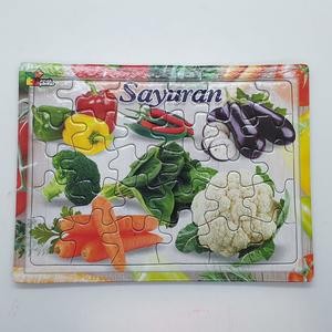 Mainan Anak Susun Puzzle Karton 18 X 25 Cm Sayur Sayuran Edukasi Murah Jigsaw