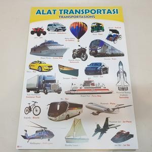 Karton Gambar Edukasi Anak Gambar Alat Transportasi 34 X 49 Cm Dinding Tembok Murah