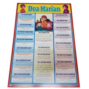 Karton Gambar Edukasi Anak Doa Harian Muslim Islam 34 X 49 Cm Dinding Tembok Murah