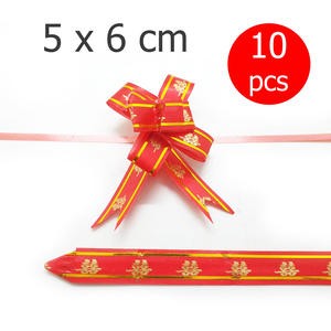 Pita Tarik Sangjit Lamaran 5 X 6 Cm Shuang Xi Wedding Merah Emas 10 Pcs Serut Pull