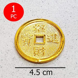 Koin Emas Hiasan Imlek 4.5 Cm Uang Gold Sincia Fu Rejeki Keberuntungan