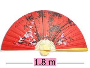Kipas Besar Merah Burung Bunga Sakura Dekorasi Ruangan 90 Cm Imlek Cina