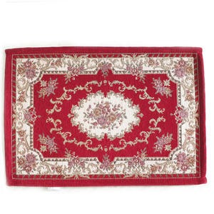 Keset Kaki Tebal Motif Turki Anti Slip 60 X 40 Cm Merah Bunga Rumah