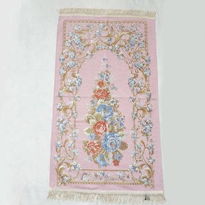 Sajadah Turki Bunga Pink 120 X 70 Cm Tebal Premium Import Turky Silk Satin Bordir Dewasa