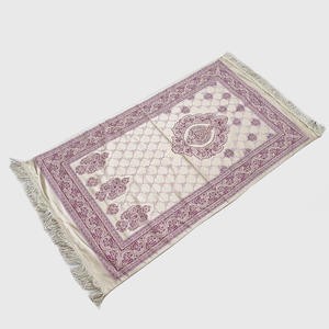 Sajadah Turki Premium Bunga Pink Ungu Batik 120 X 70 Cm Tebal Lapis Bordir Rug Pray Turky