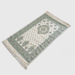 Sajadah Turki Premium Bunga Biru Hijau Batik 120 X 70 Cm Tebal Lapis Bordir Rug Pray Turky