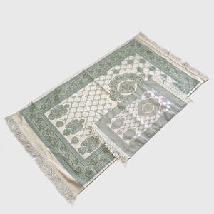 Sajadah Turki Premium Set 2 Pc Bunga Biru Hijau Batik 120 X 70 Cm Tebal Lapis Bordir Rug Pray Turky