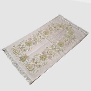 Sajadah Turki Premium Pink Bunga Daun Ranting 120 X 70 Cm Tebal Lapis Bordir Rug Pray Turky