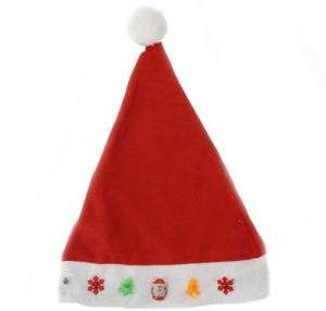 Topi Santa Natal Christmas Lampu LED Mengkilap Dewasa