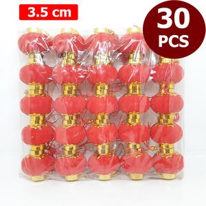 Gantungan Lampion 3.5 Cm Isi 30 Pc Merah Pohon Imlek Meihwa Sedang Tempel Kaca Jendela