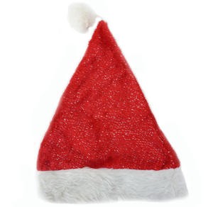 Topi Santa Natal Christmas Bulu Mengkilap Dewasa