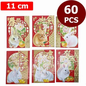 Angpao Kelinci Merah 60 PC Grosir Bulk 11 Cm Imlek Sincia Angpau Hongpao Murah