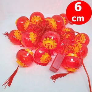 Lampu Imlek Merah Lampion 6 Cm 20 LED 4 Meter Sincia Dekorasi Pohon
