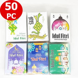 Angpao Idul Fitri Lebaran Isi 50 Murah 10 Cm Putih Hijau Biru Ketupat Mesjid Hari Raya