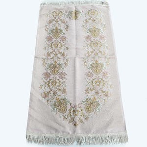 Sajadah Turki Premium Pink Doff Bunga Daun Ranting 120 X 70 Cm Tebal Lapis Bordir Rug Pray Turky