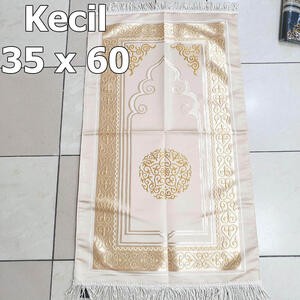 Sajadah Kepala Kecil Gerbang Emas Gold 35 X 60 Cm Premium Lapis