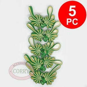 Kancing Baju Kupu Hijau Kuning 5 Pc Dress Cheongsam Imlek Jahit Kain Cina