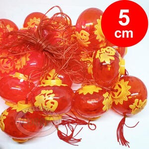 Lampu Imlek Merah Lampion 5 Cm 20 LED 4 Meter Sincia Dekorasi Pohon