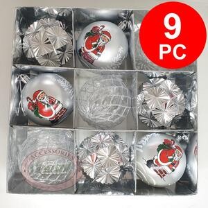 Bola Pohon Natal 8 Cm Isi 9 Pcs Besar Merah Silver Rose Gold Merah Emas